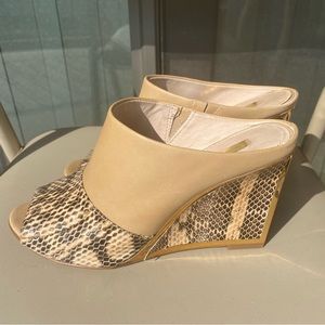 Louise et Cie Snakeprint Wedge Heel- Size 8